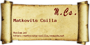 Matkovits Csilla névjegykártya