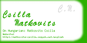 csilla matkovits business card